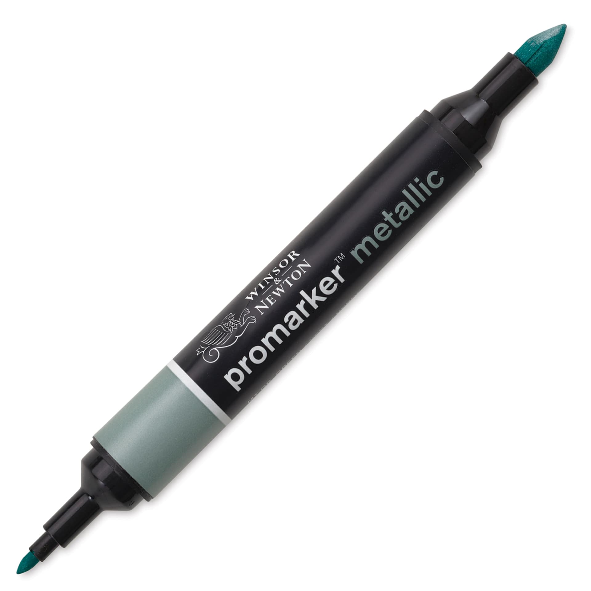 Winsor & Newton Promarker Metallic Marker - Green, caps off