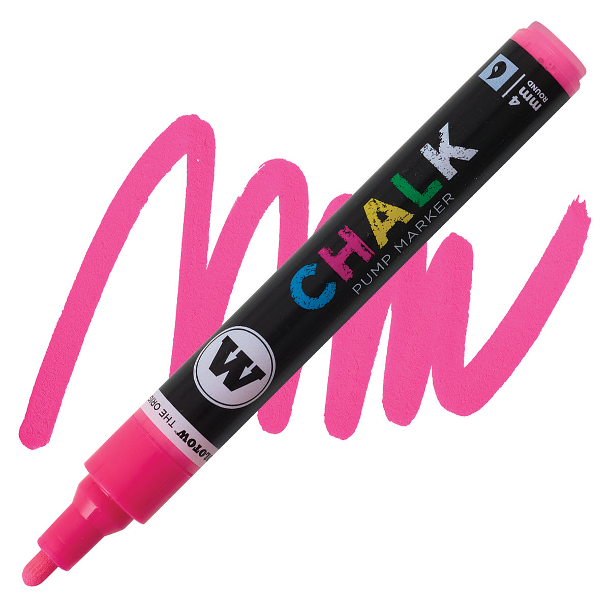 Molotow Chalk Marker - Neon Pink, 4 mm marker and swatch