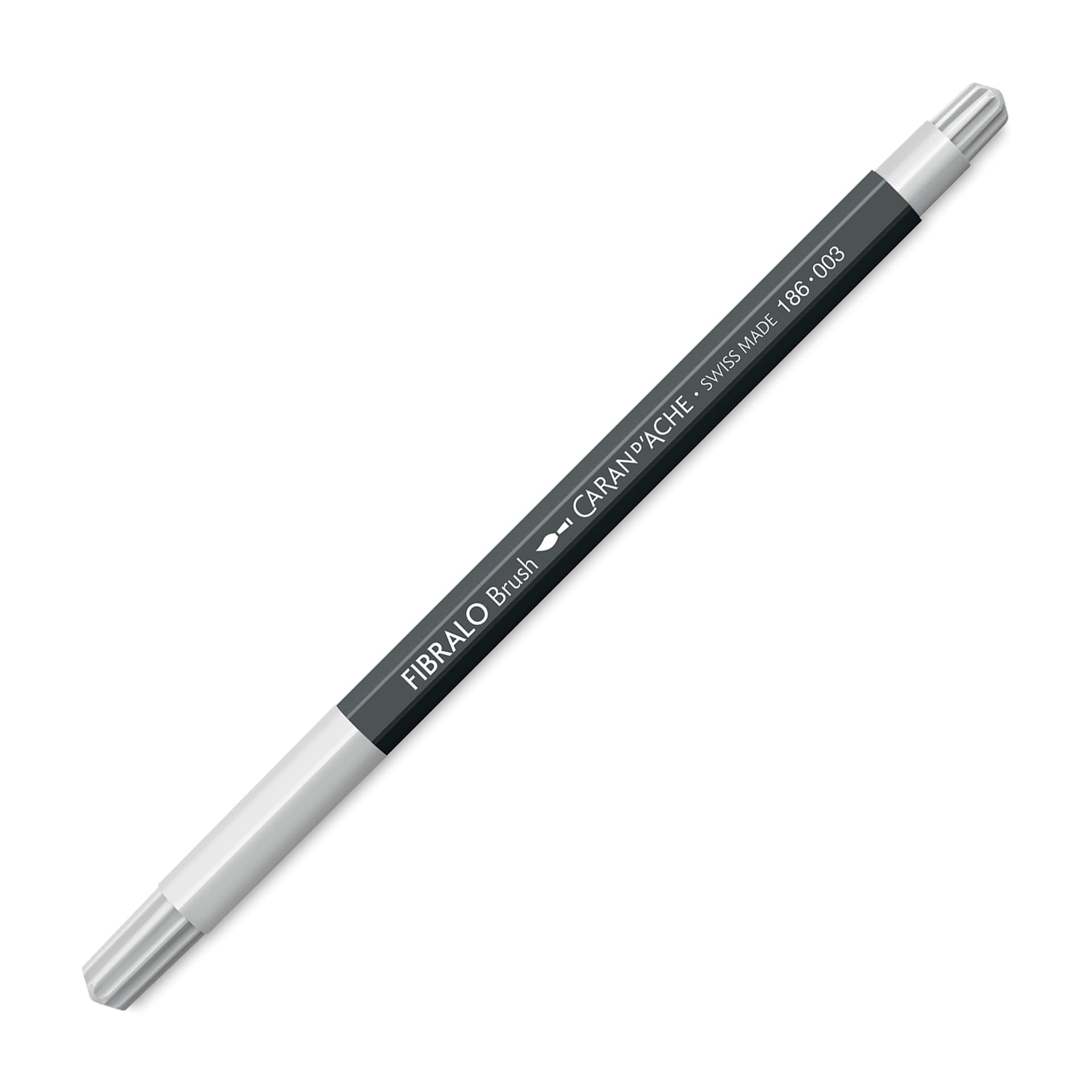 Caran d'Ache Fibralo Brush Marker - Light Grey with cap on