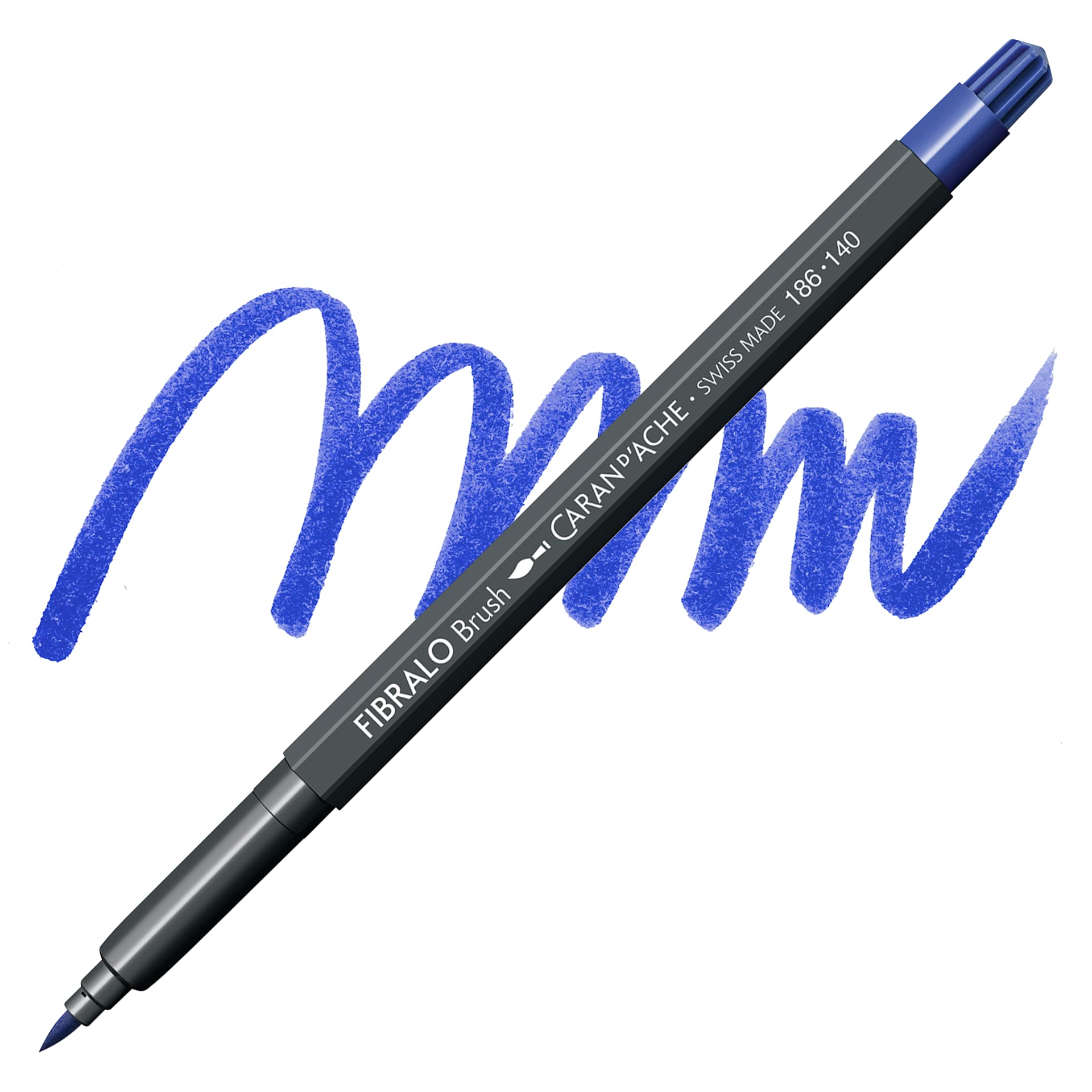 Caran d'Ache Fibralo Brush Marker - Ultramarine marker and swatch