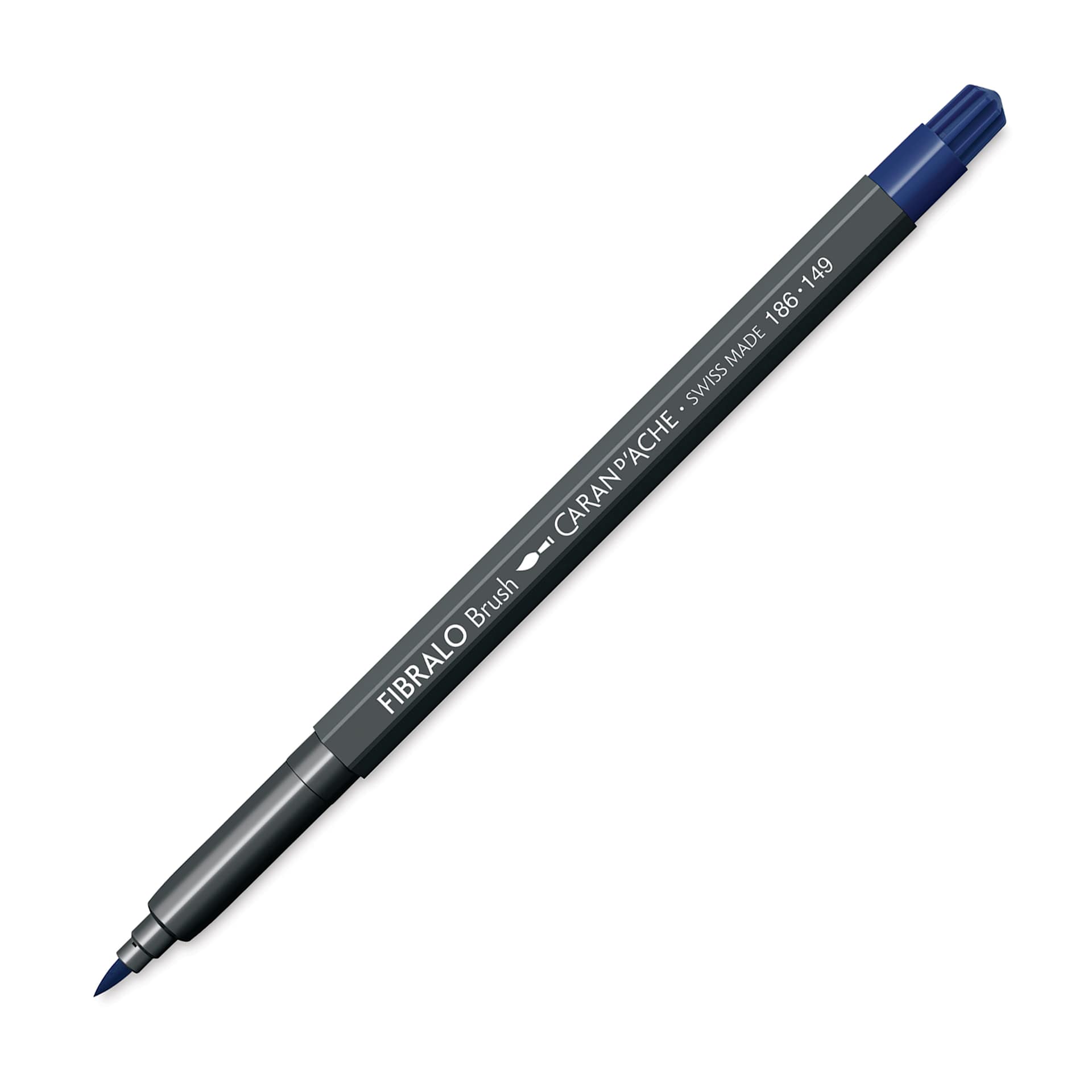 Caran d'Ache Fibralo Brush Marker - Night Blue