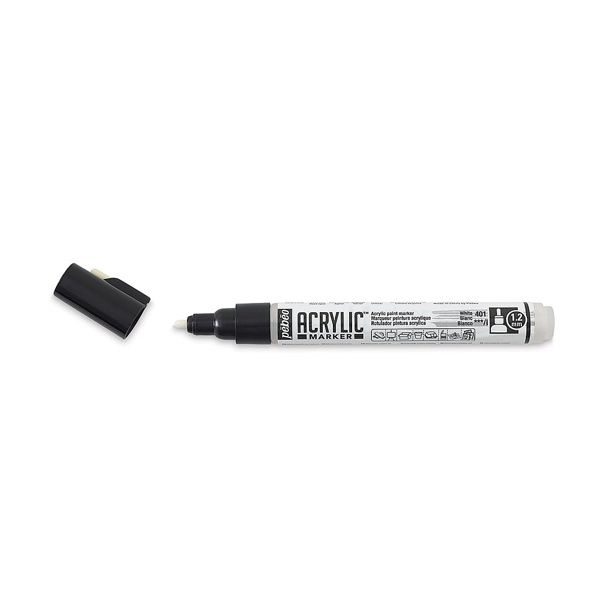 Pebeo Acrylic Marker - White, 1.2 mm, Bullet Nib