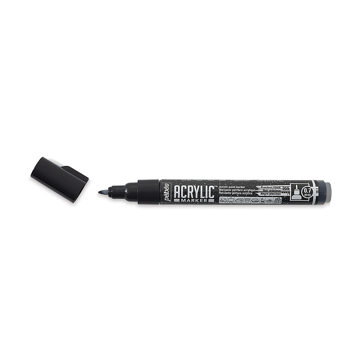 Pebeo Acrylic Marker - Precious Black, 0.7 mm, Fine Nib