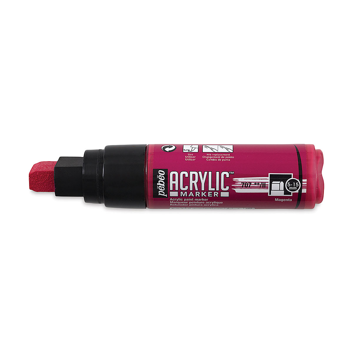 Pebeo Acrylic Marker - Magenta, 5-15 mm, Flat Nib