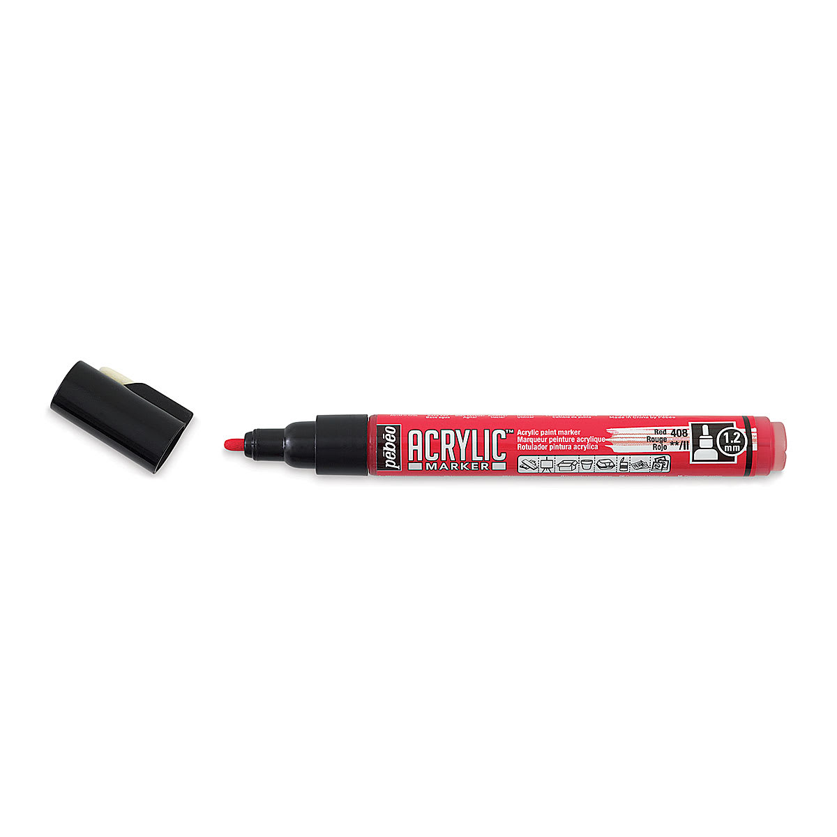 Pebeo Acrylic Marker - Red, 1.2 mm, Bullet Nib