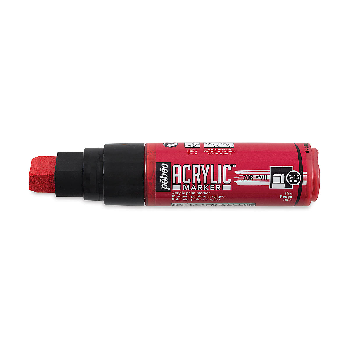 Pebeo Acrylic Marker - Red, 5-15 mm, Flat Nib