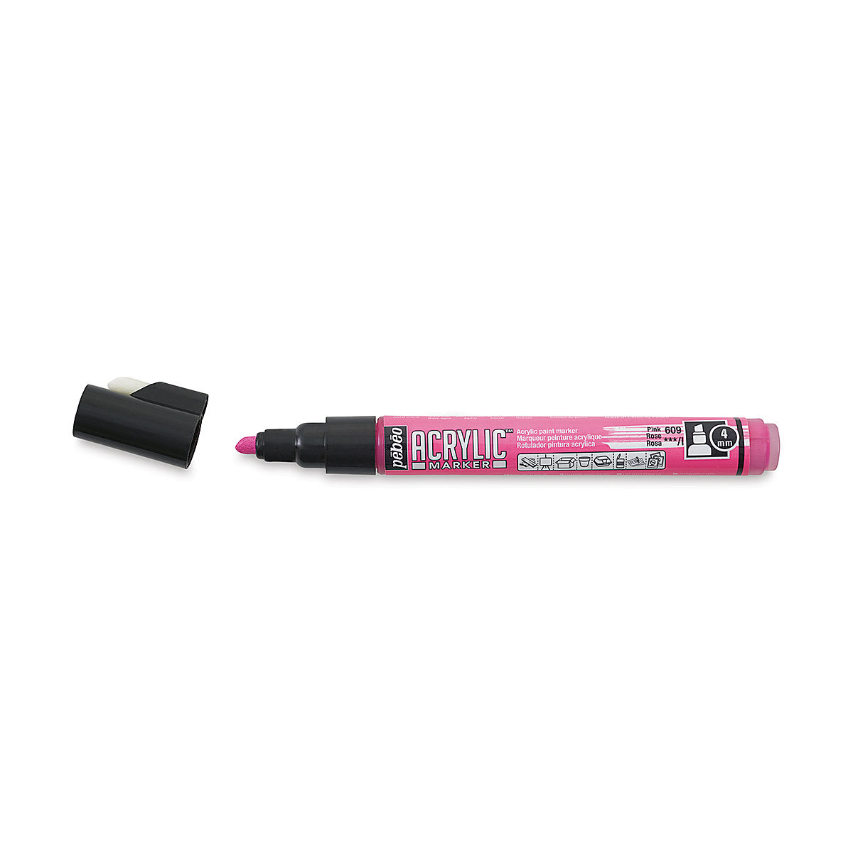 Pebeo Acrylic Marker - Pink, 4 mm, Chisel Nib