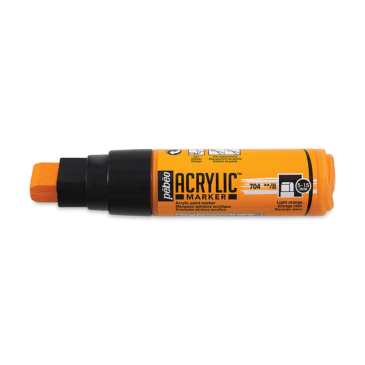 Pebeo Acrylic Marker - Light Orange, 5-15 mm, Flat Nib