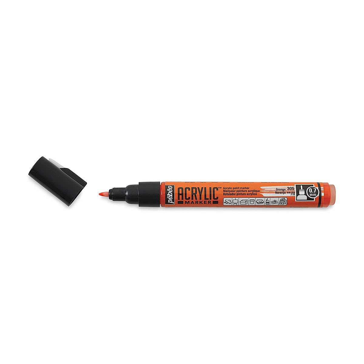 Pebeo Acrylic Marker - Orange, 0.7 mm, Fine nib