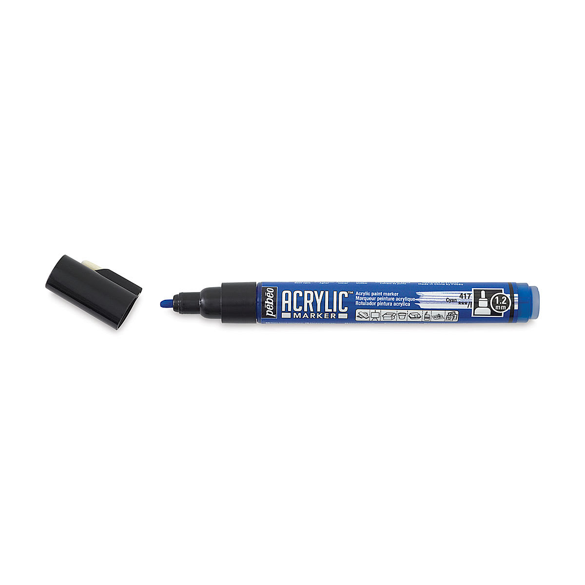 Pebeo Acrylic Marker - Cyan, 1.2 mm, Bullet Nib