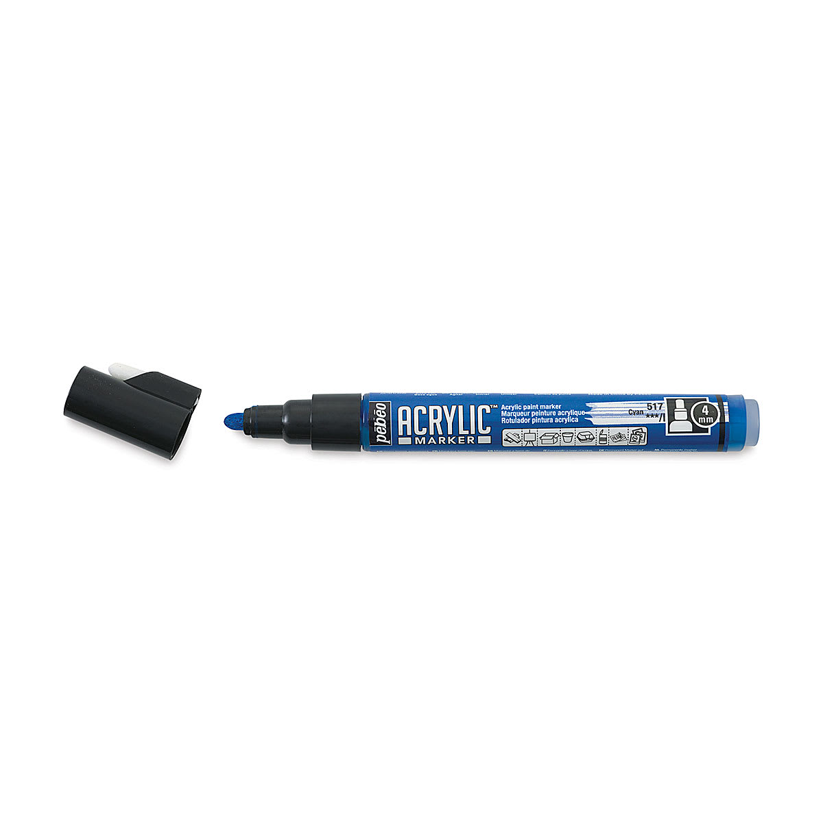 Pebeo Acrylic Marker - Cyan, 4 mm, Bullet Nib