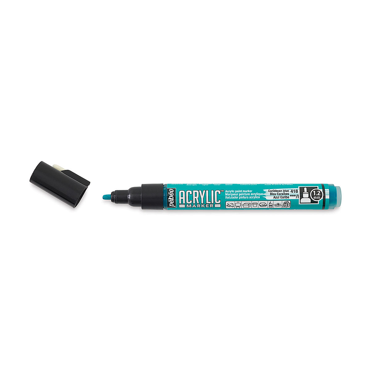 Pebeo Acrylic Marker - Caribbean Blue, 1.2 mm, Bullet Nib