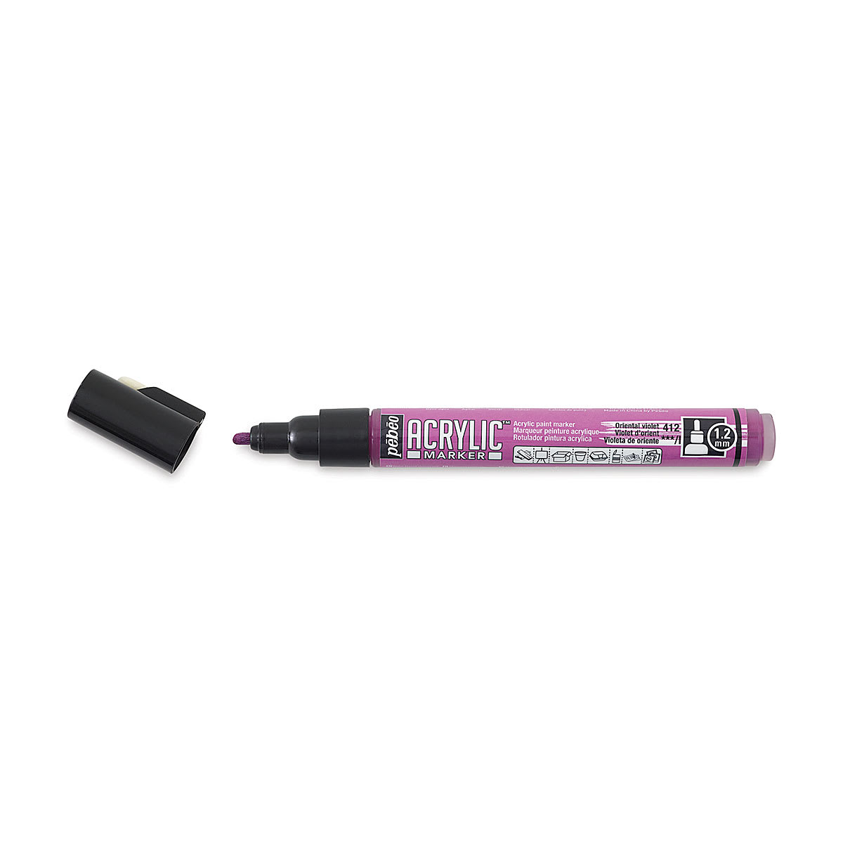 Pebeo Acrylic Marker - Oriental Violet, 1.2 mm, Bullet Nib