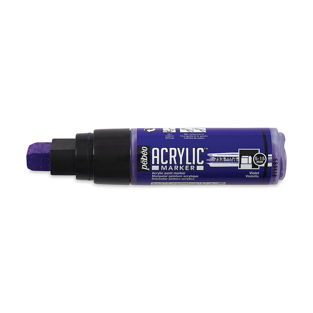 Pebeo Acrylic Marker - Violet, 5-15 mm, Flat Nib