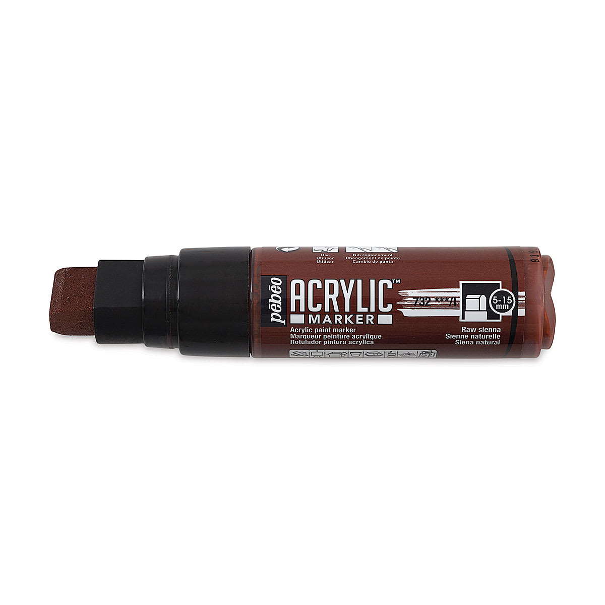 Pebeo Acrylic Marker - Raw Sienna, 5-15 mm, Flat Nib