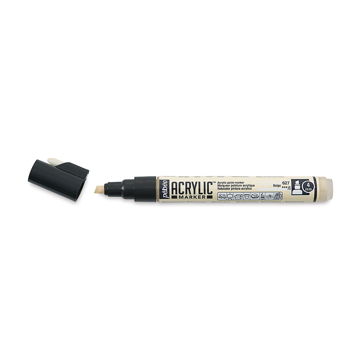 Pebeo Acrylic Marker - Beige, 4 mm, Chisel Nib