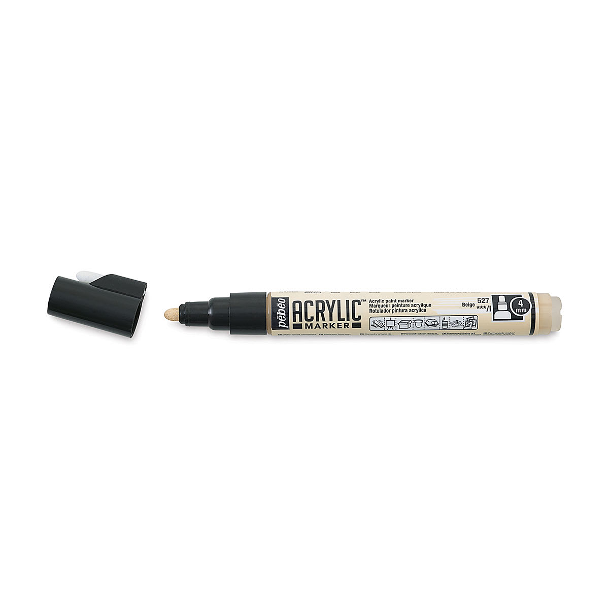 Pebeo Acrylic Marker - Beige, 4 mm, Bullet Nib