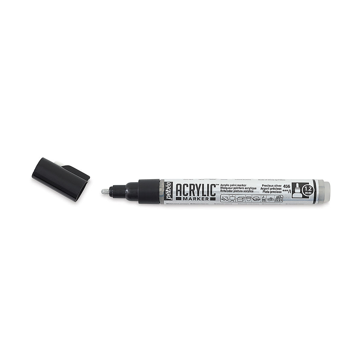 Pebeo Acrylic Marker - Precious Silver, 1.2 mm, Bullet Nib