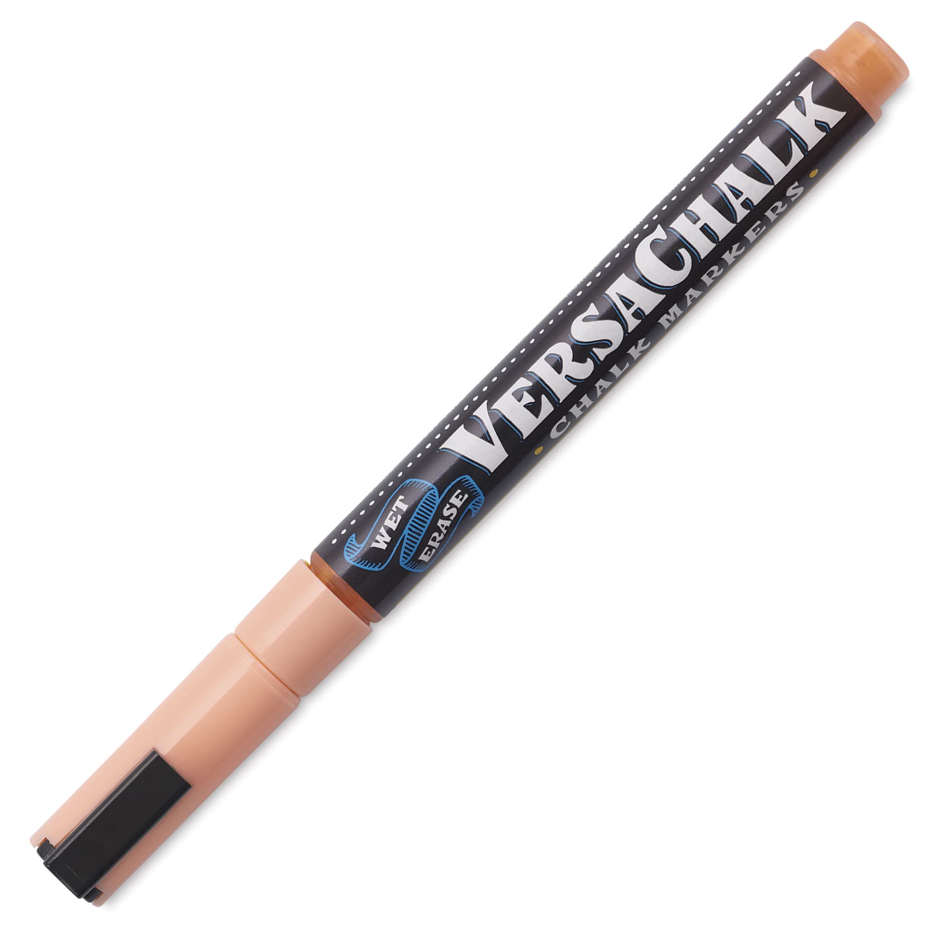 VersaChalk Wet Erase Liquid Chalk Marker - Classic Peach, 3 mm, Fine Tip, cap on