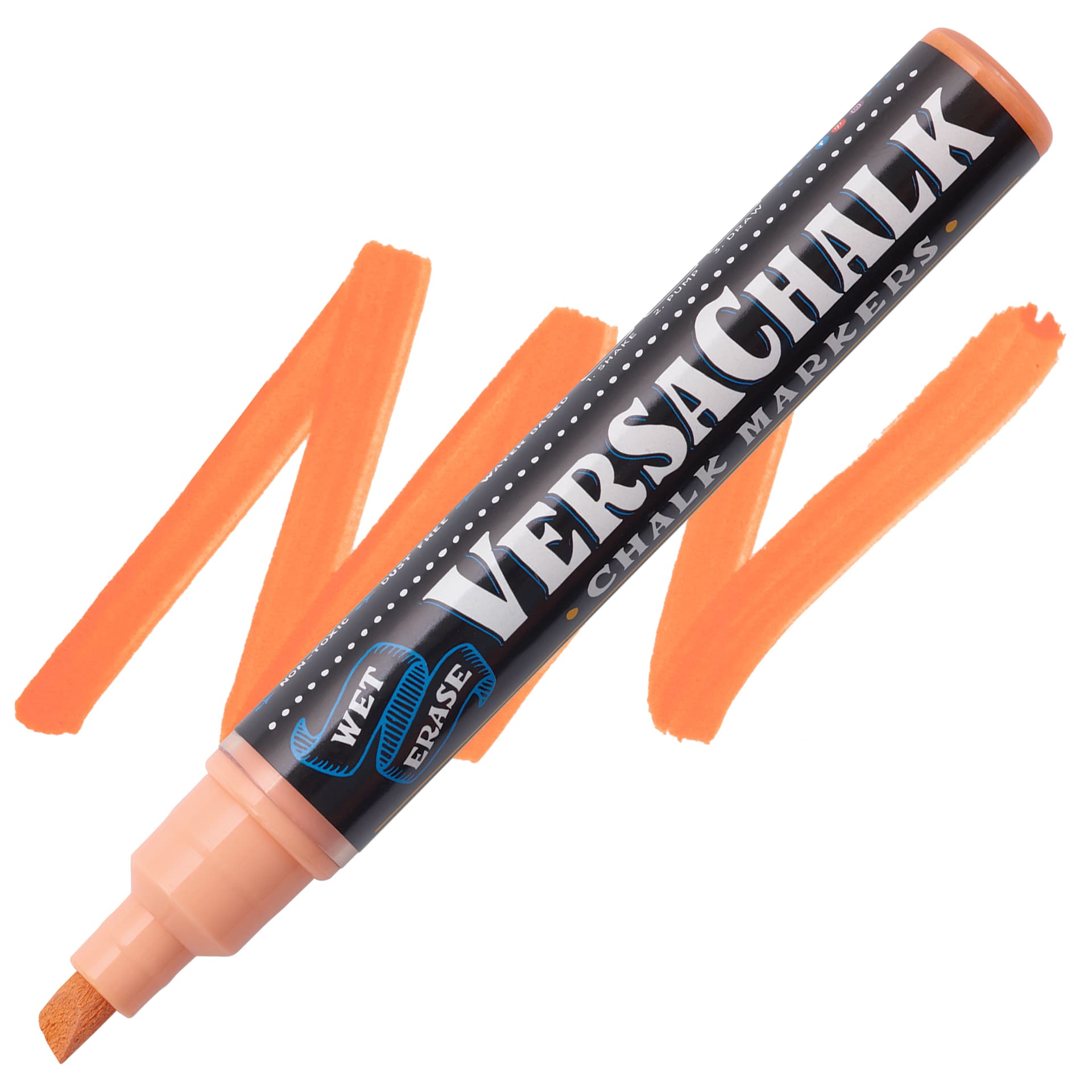 VersaChalk Wet Erase Liquid Chalk Marker - Classic Peach, 5 mm, swatch and marker