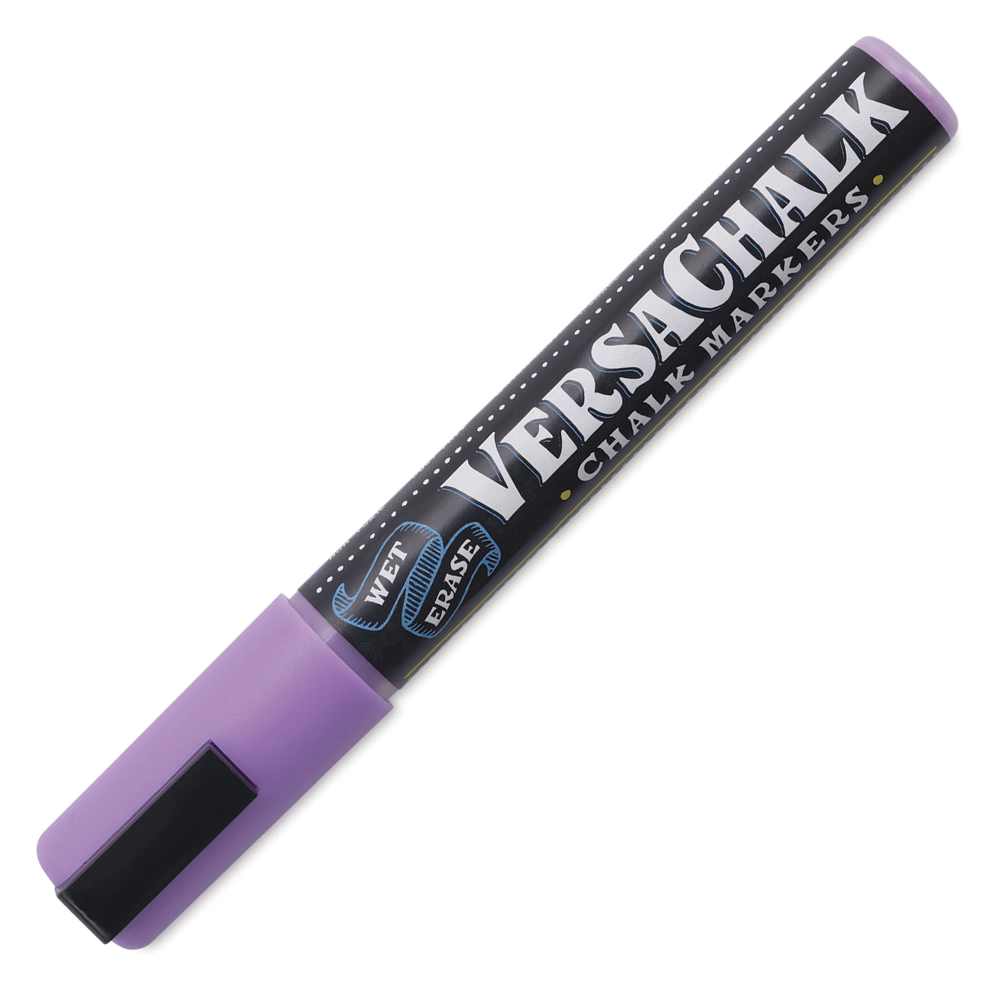 VersaChalk Wet Erase Liquid Chalk Marker - Vivid Wicked Violet, 5 mm, Bold Tip, cap on
