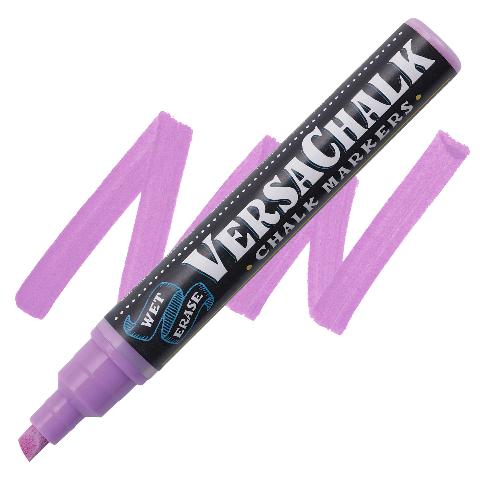 VersaChalk Wet Erase Liquid Chalk Marker - Vivid Wicked Violet, 5 mm, swatch and marker