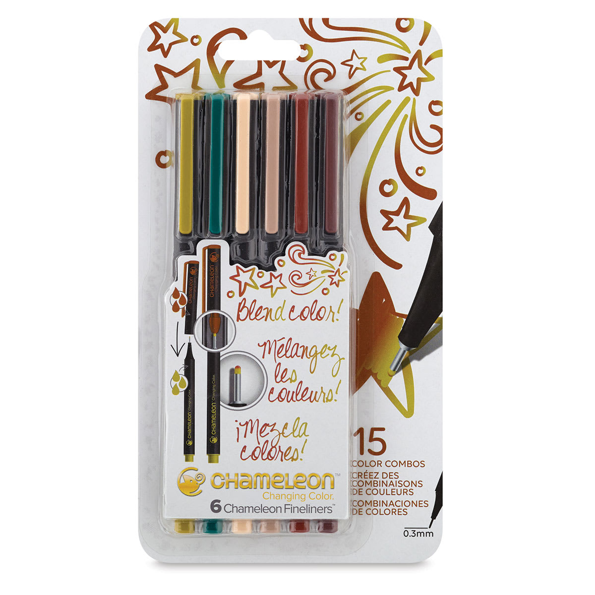 Chameleon Fineliner Pens - Set of 6, Nature Colors