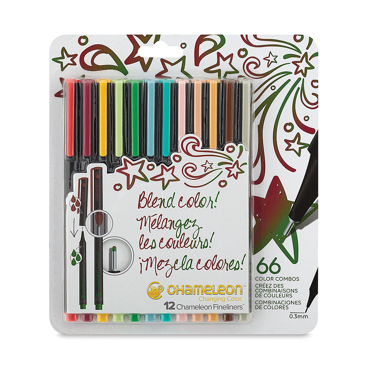 Chameleon Fineliner Pens - Set of 12, Designer Colors