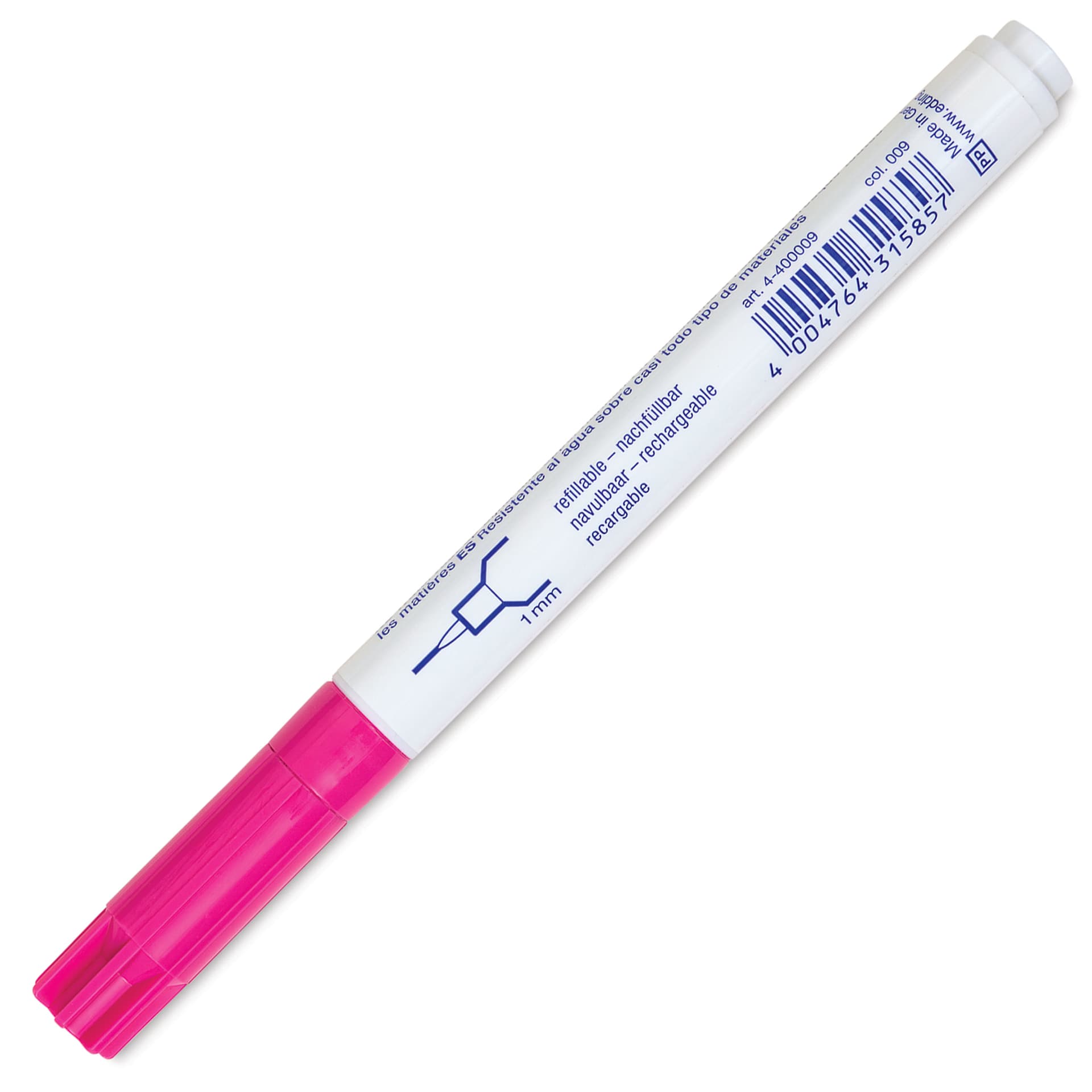 Edding Permanent Marker - Pink, 400 Series, Bullet Nib, 1 mm, back of the marker barrel
