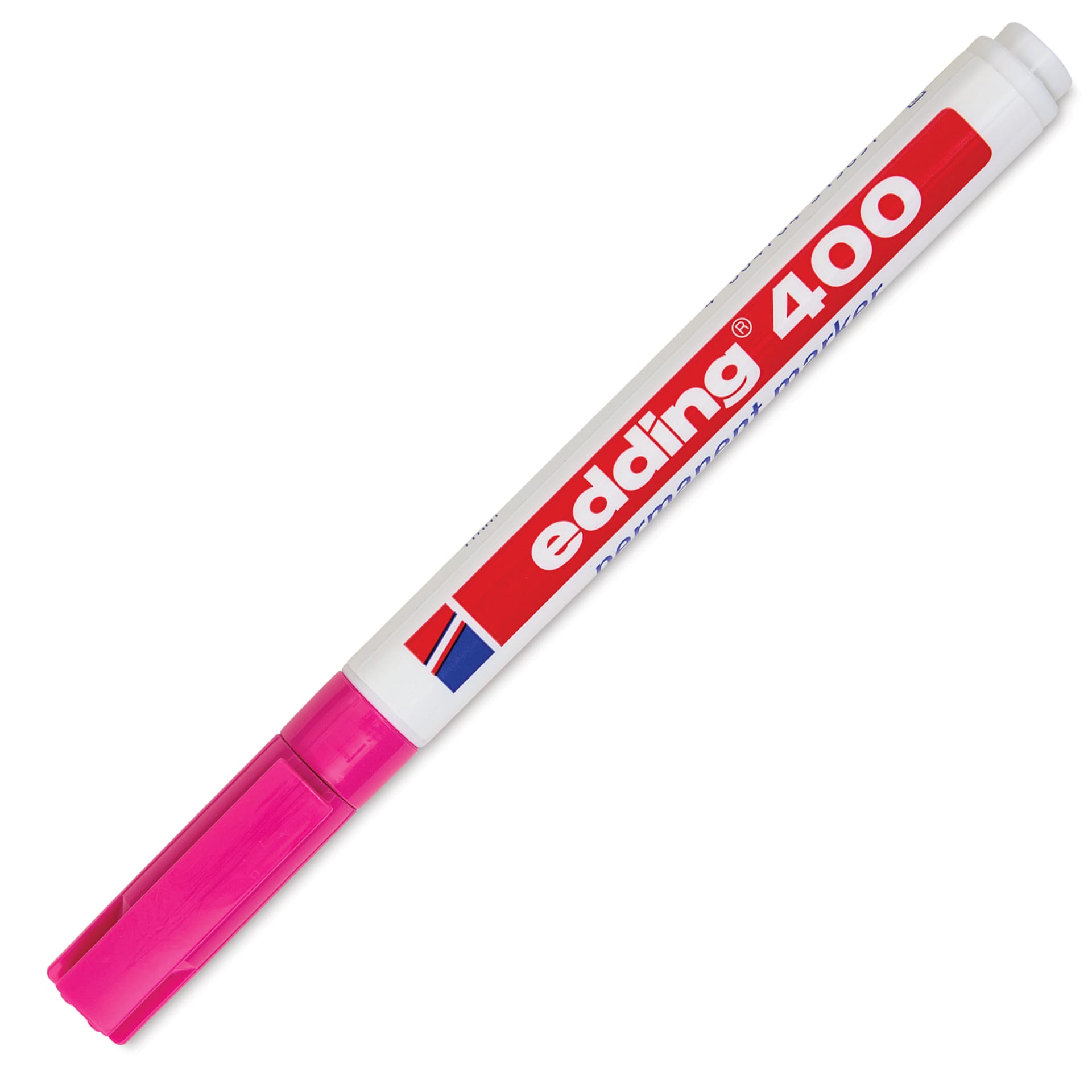 Edding Permanent Marker - Pink, 400 Series, Bullet Nib, 1 mm, cap on