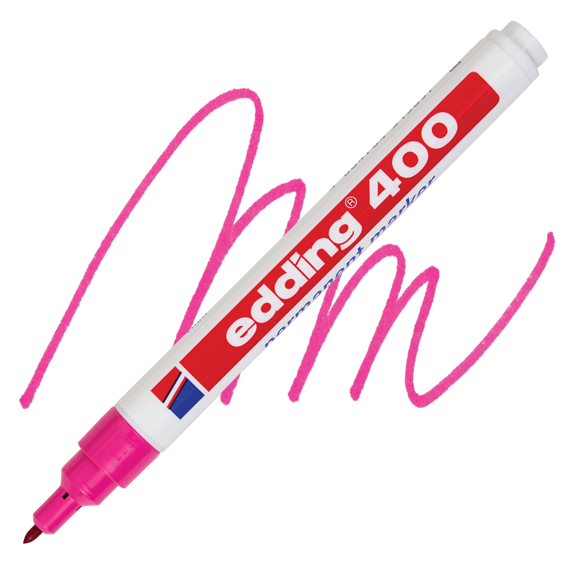 Edding Permanent Marker - Pink, 400 Series, swatch and marker