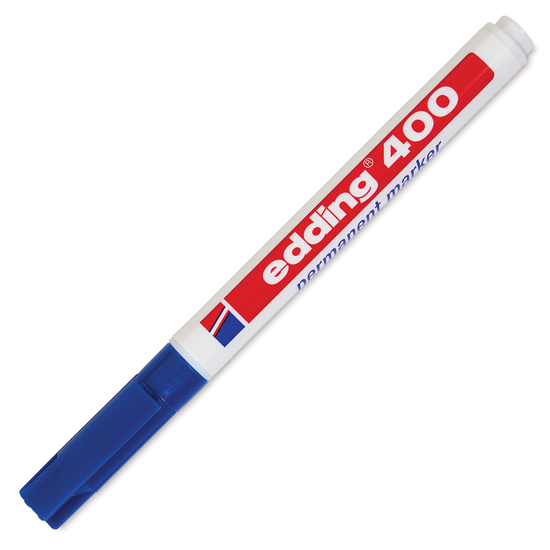 Edding Permanent Marker - Blue, 400 Series, Bullet Nib, 1 mm, cap on