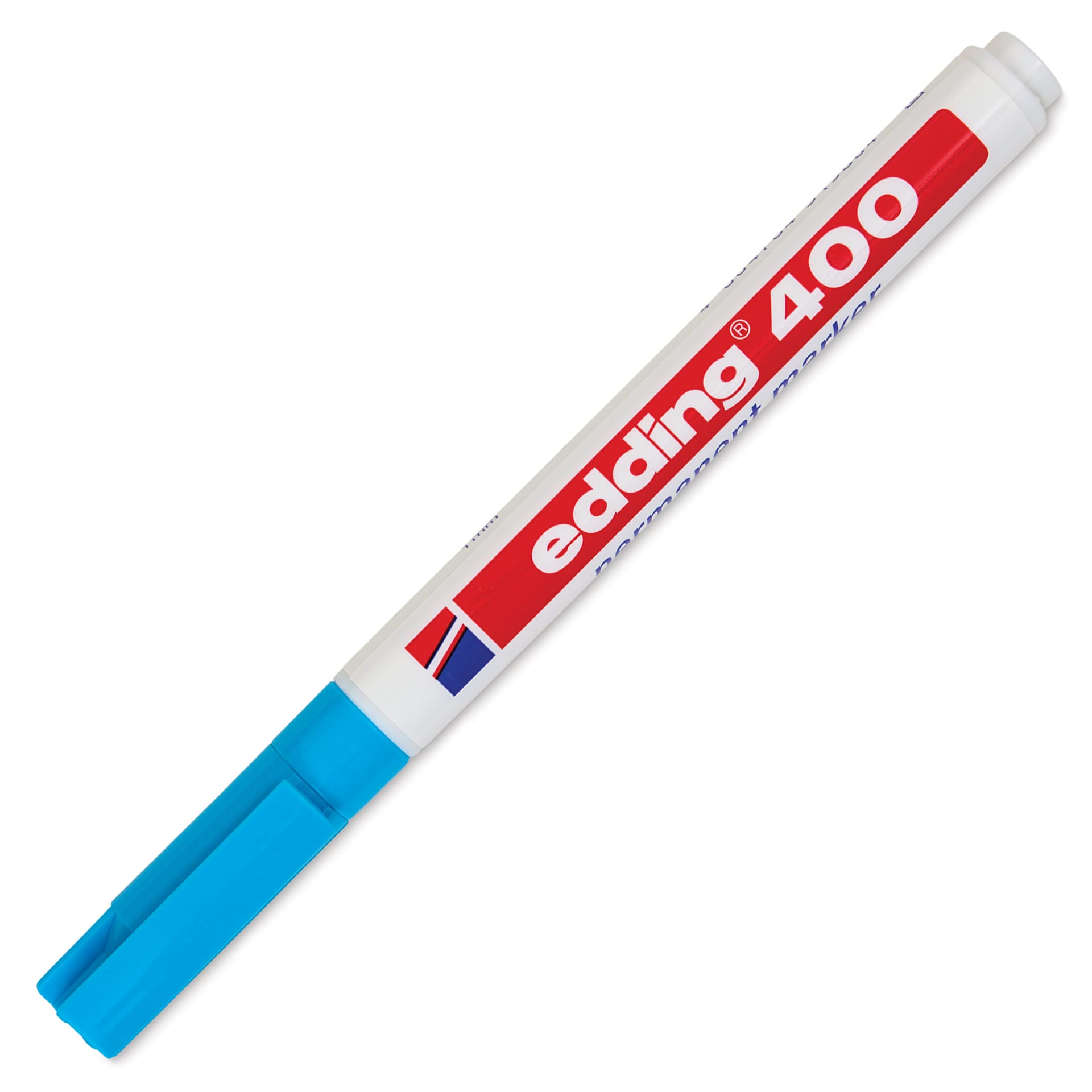 Edding Permanent Marker - Light Blue, 400 Series, Bullet Nib, 1 mm, cap on