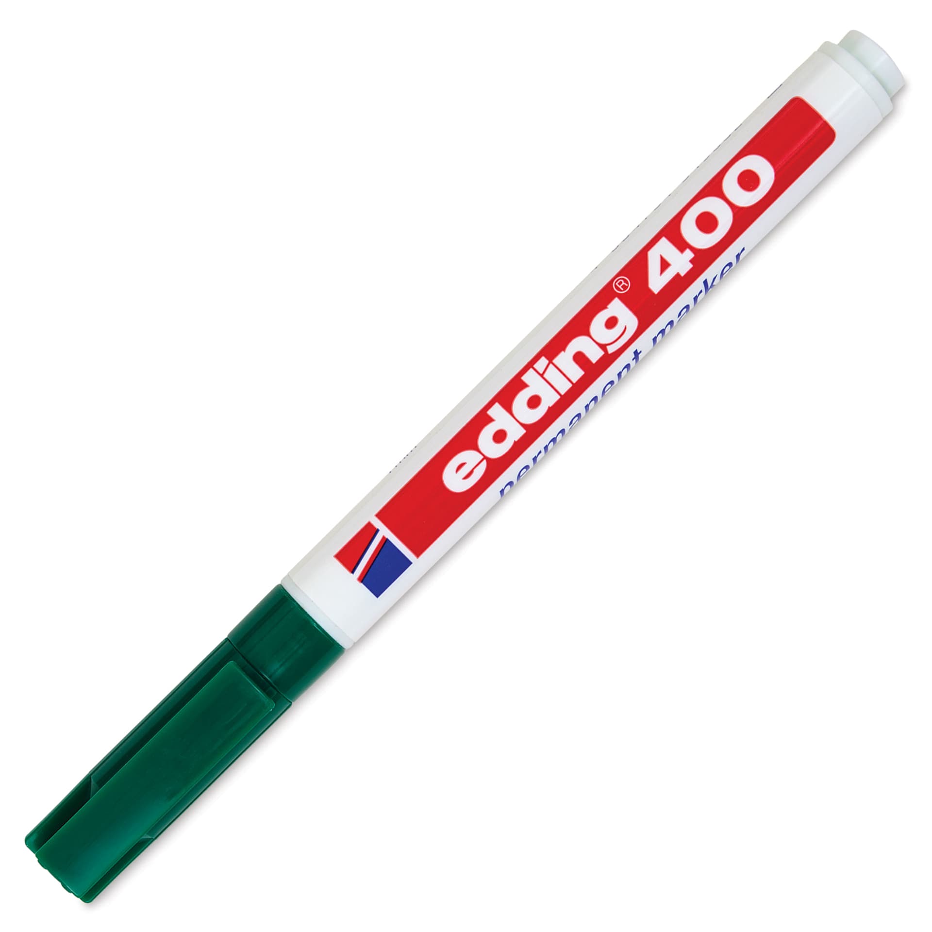 Edding Permanent Marker - Green, 400 Series, Bullet Nib, 1 mm, cap on