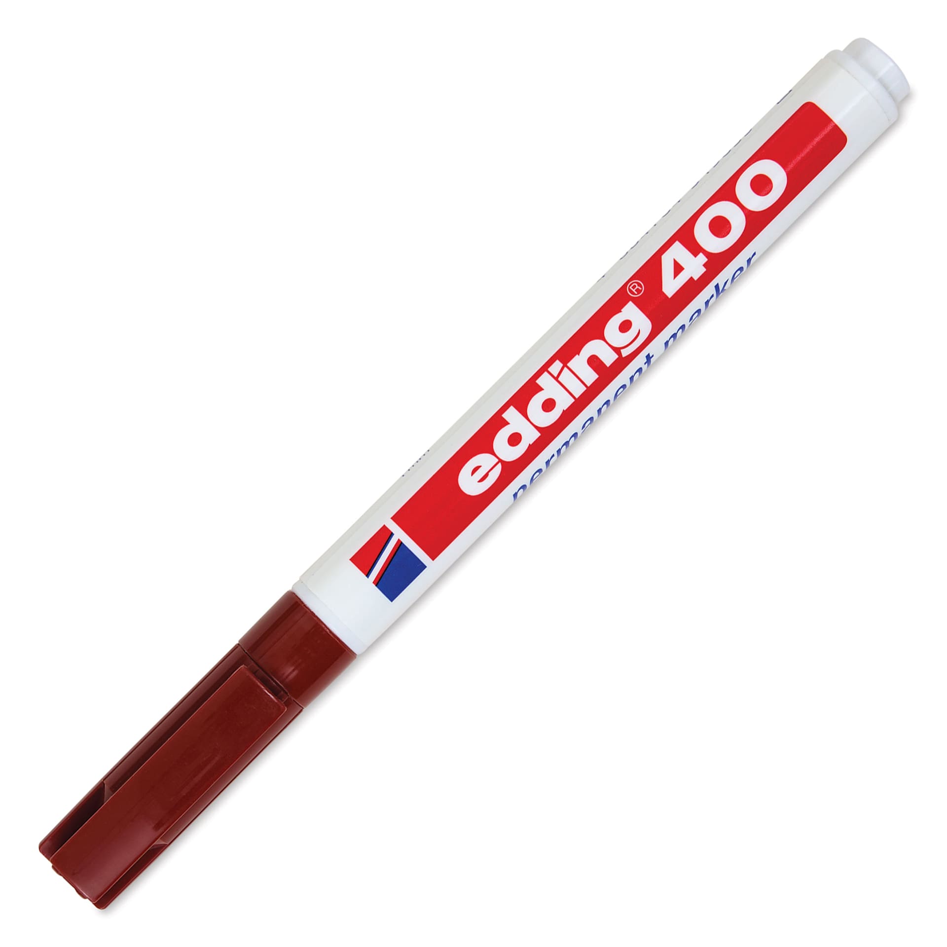 Edding Permanent Marker - Brown, 400 Series, Bullet Nib, 1 mm, cap on