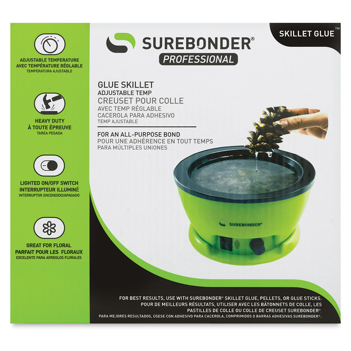 Surebonder Adjustable Temp Electric Glue Skillet - Front of package