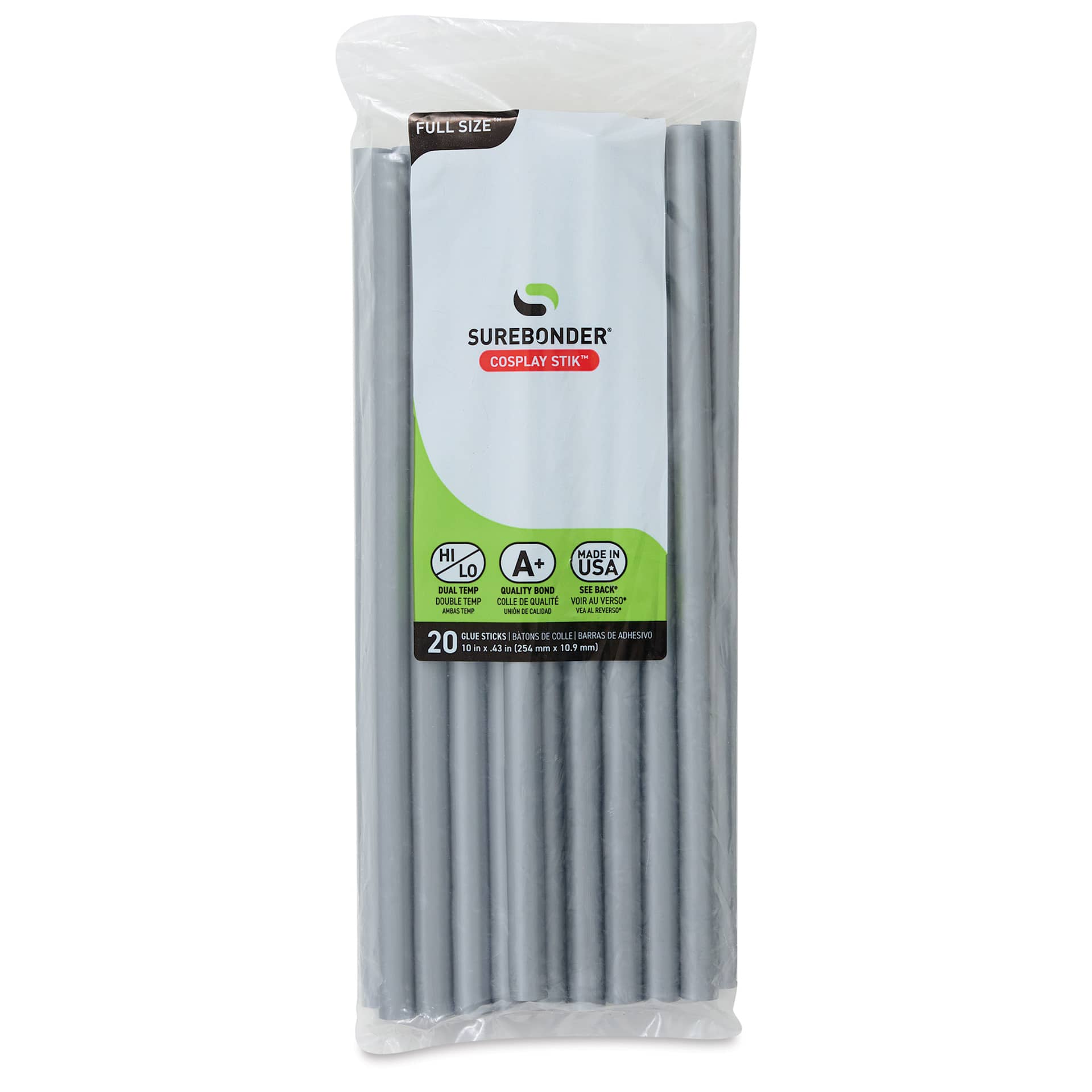 Surebonder Cosplay Stik Dual Temp Glue Sticks - Silver, front of the packaging