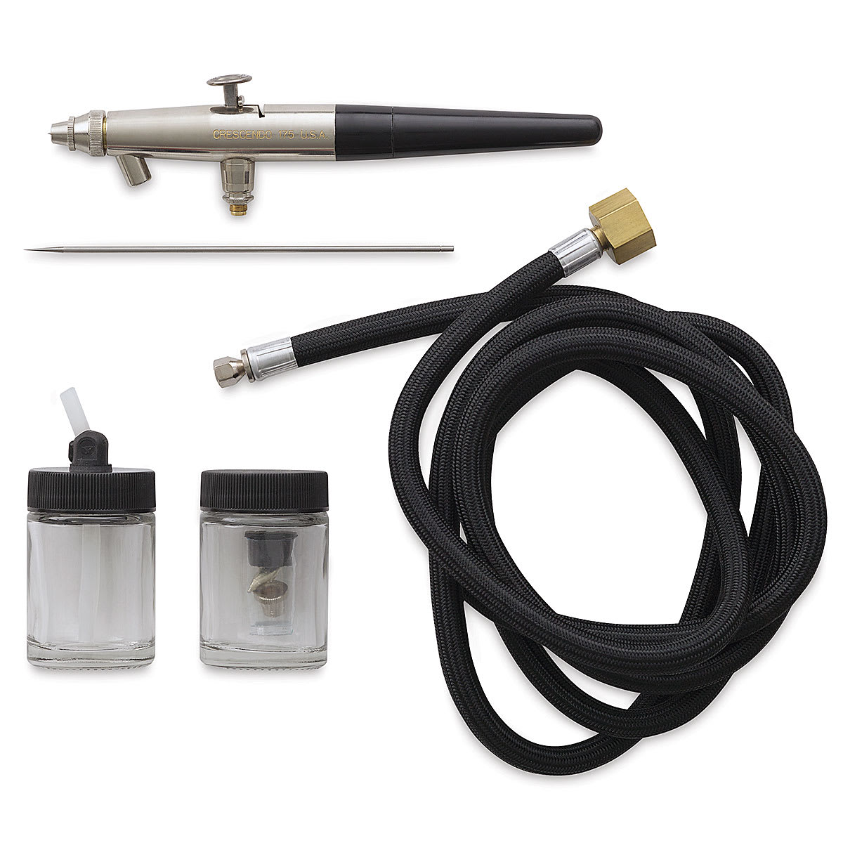 Badger Crescendo 175 Double Action Airbrush - Components of Complete Set shown