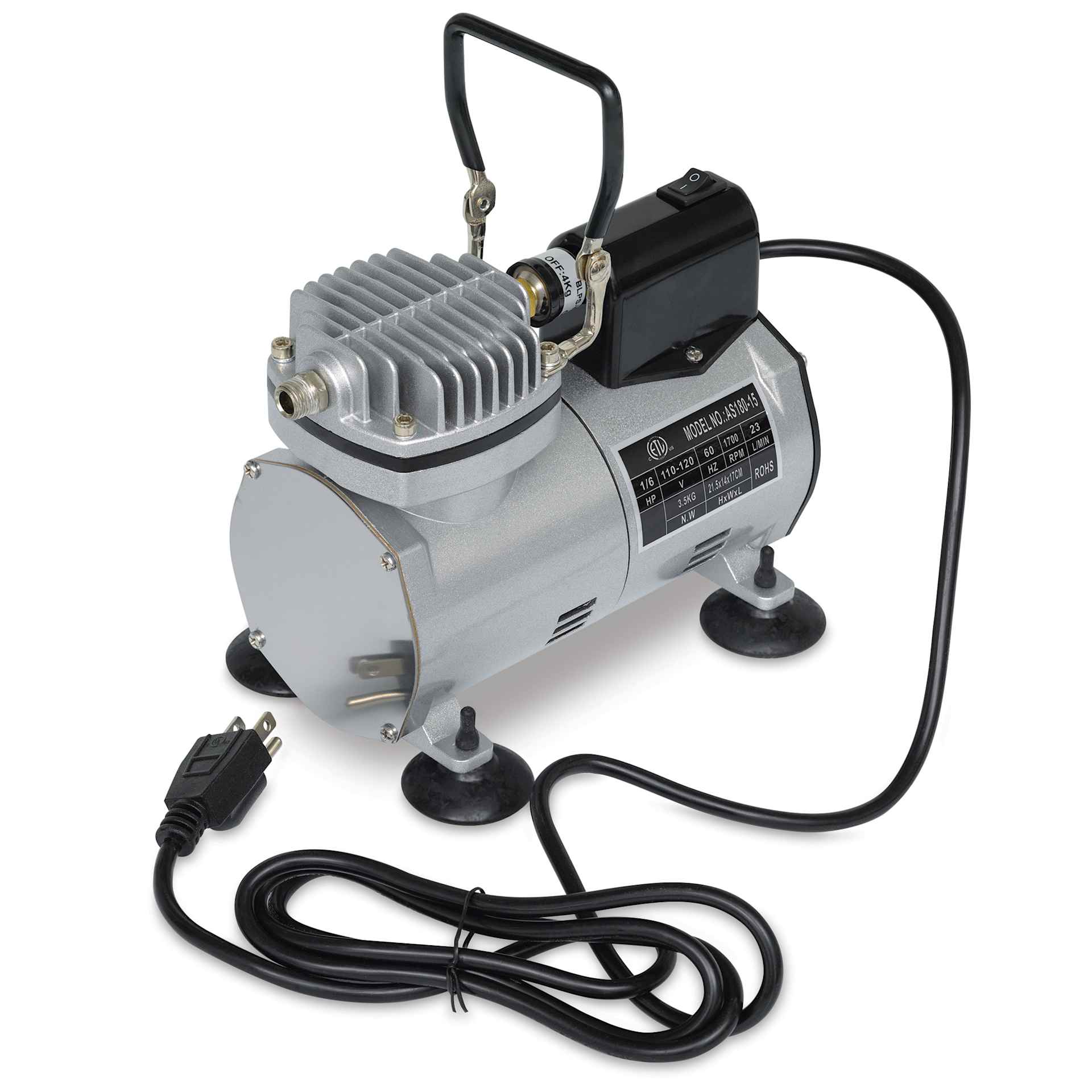 Badger Airstorm Compressor, power cord laid out