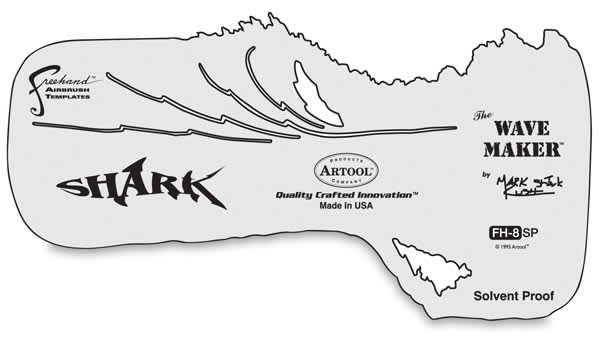 Artool Wave Maker Freehand Template - Top view of Template
