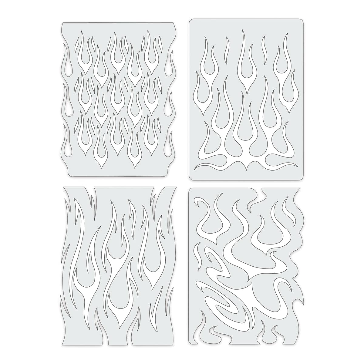 Iwata Artool Freehand Template - Set of 4, Flame-O-Rama-Mini
