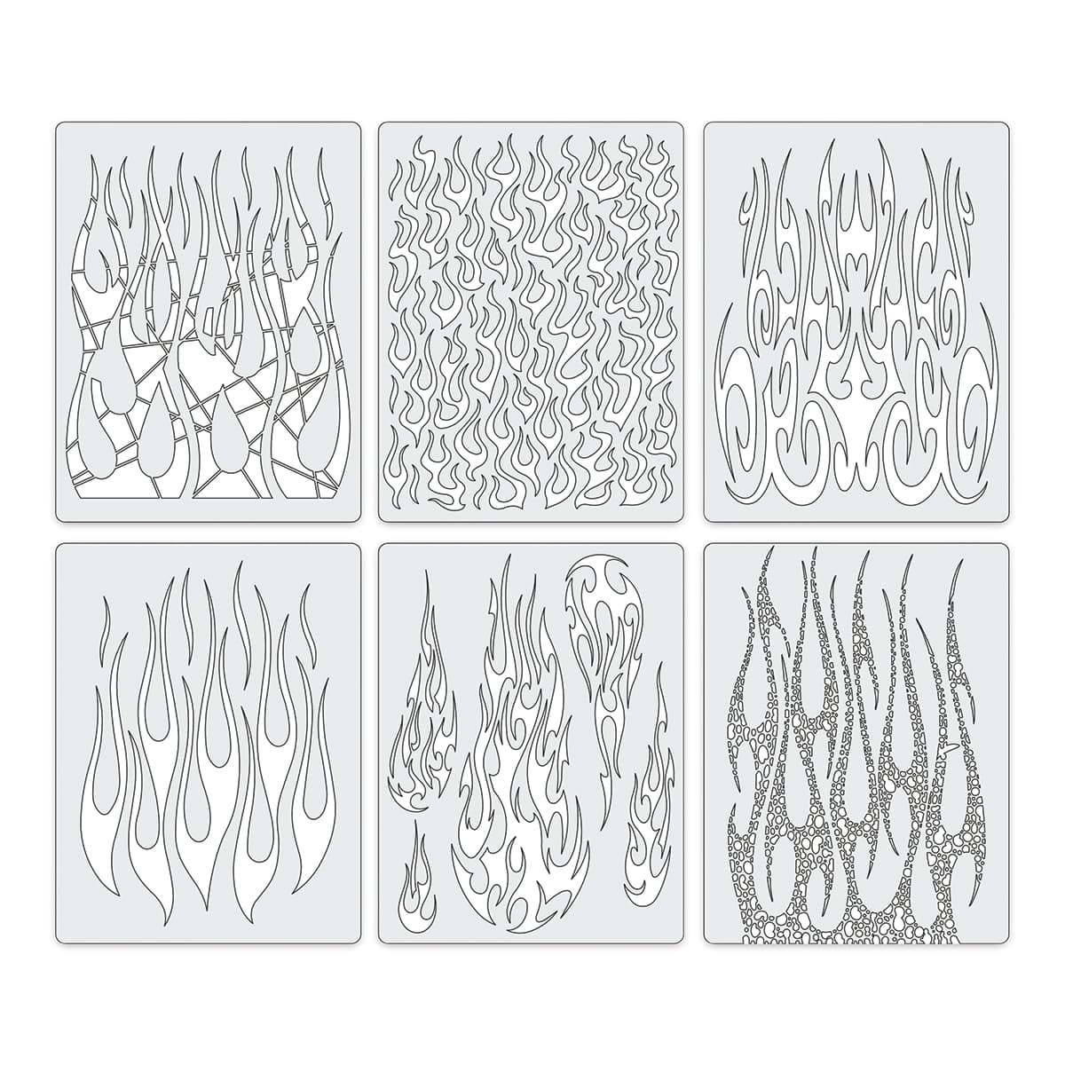 Iwata Artool Freehand Template - Set of 6, Flame-O-Rama 2, Mini Templates