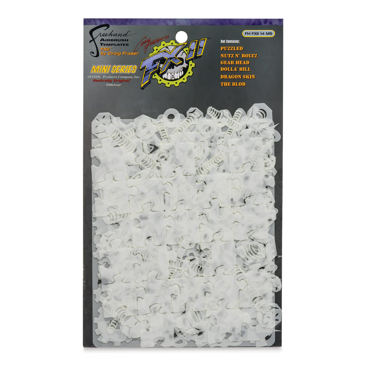 Iwata Artool Freehand Template - Set of 6, Kustom FX II Mini - front of packaging