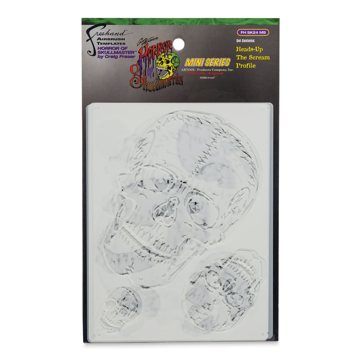 Iwata Artool Freehand Template - Set of 3, Horror of Skull Master Mini - front of packaging