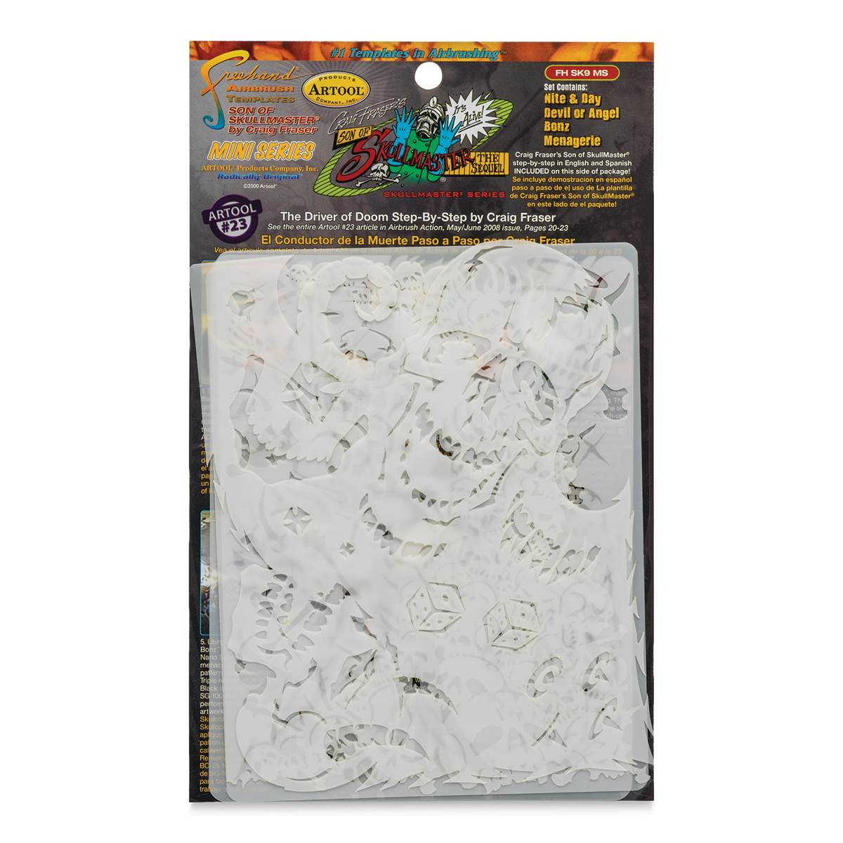 Iwata Artool Freehand Template - Set of 4, Son of Skull Master Mini - front of packaging