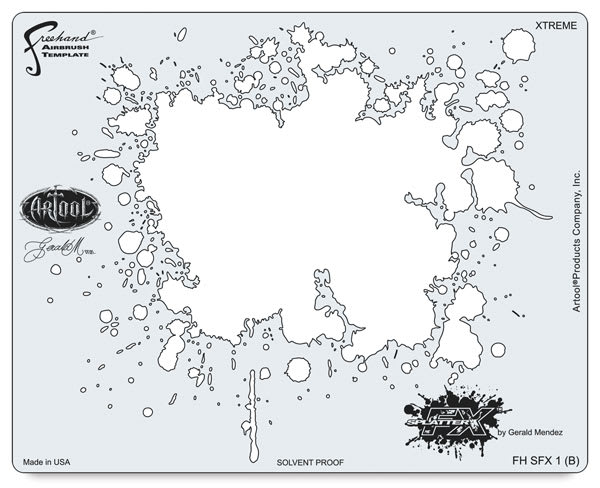 Artool Splatter FX Freehand Template - Template 3 shown