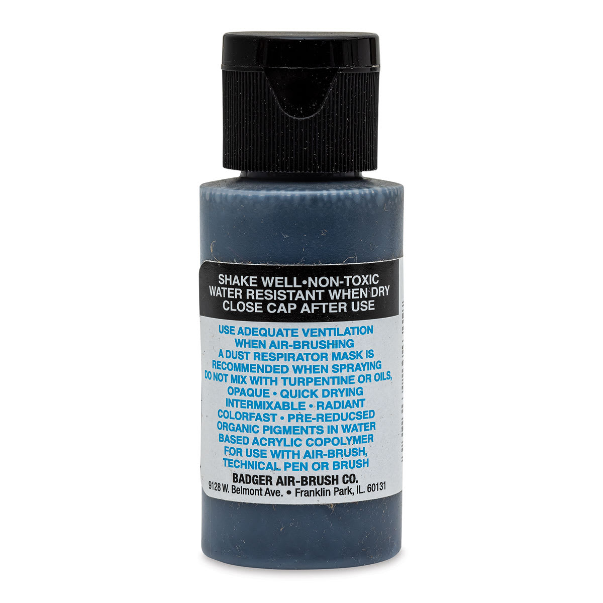 Badger Air-Opaque Airbrush Color - 1 oz, Black - back