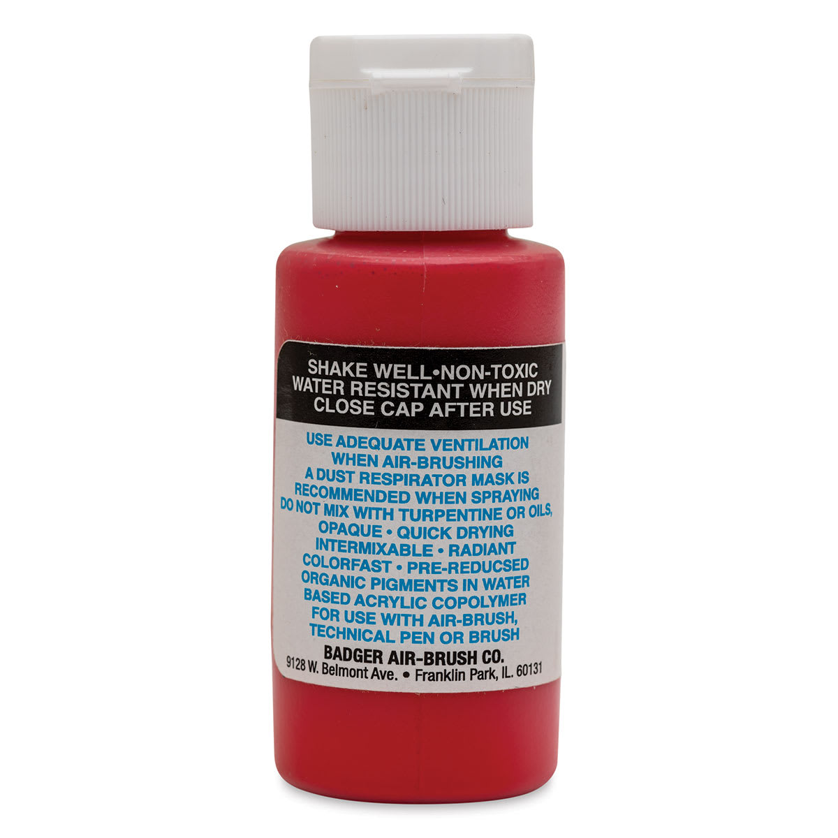 Badger Air-Opaque Airbrush Color - 1 oz, Scarlet - back
