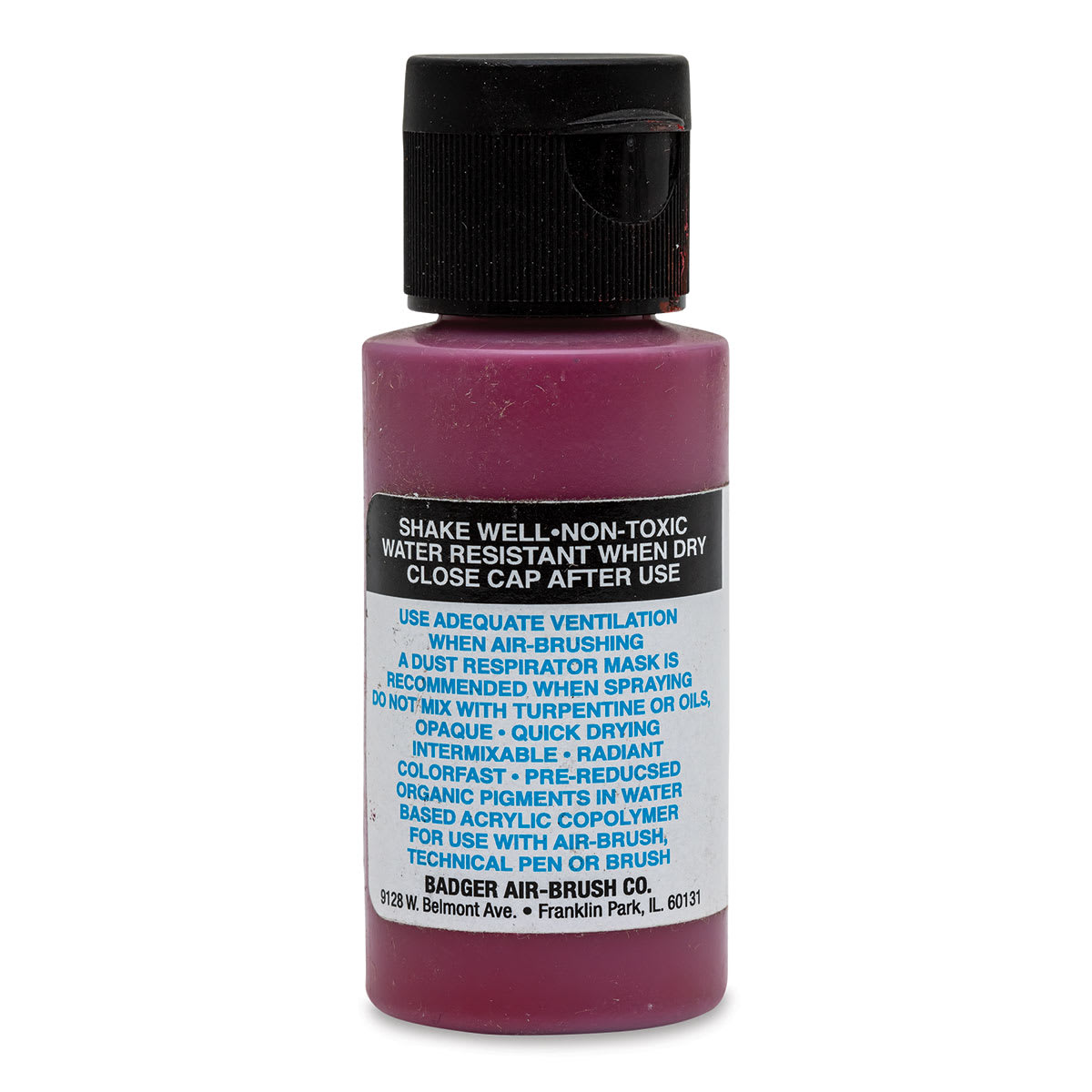 Badger Air-Opaque Airbrush Color - 1 oz, Crimson - back
