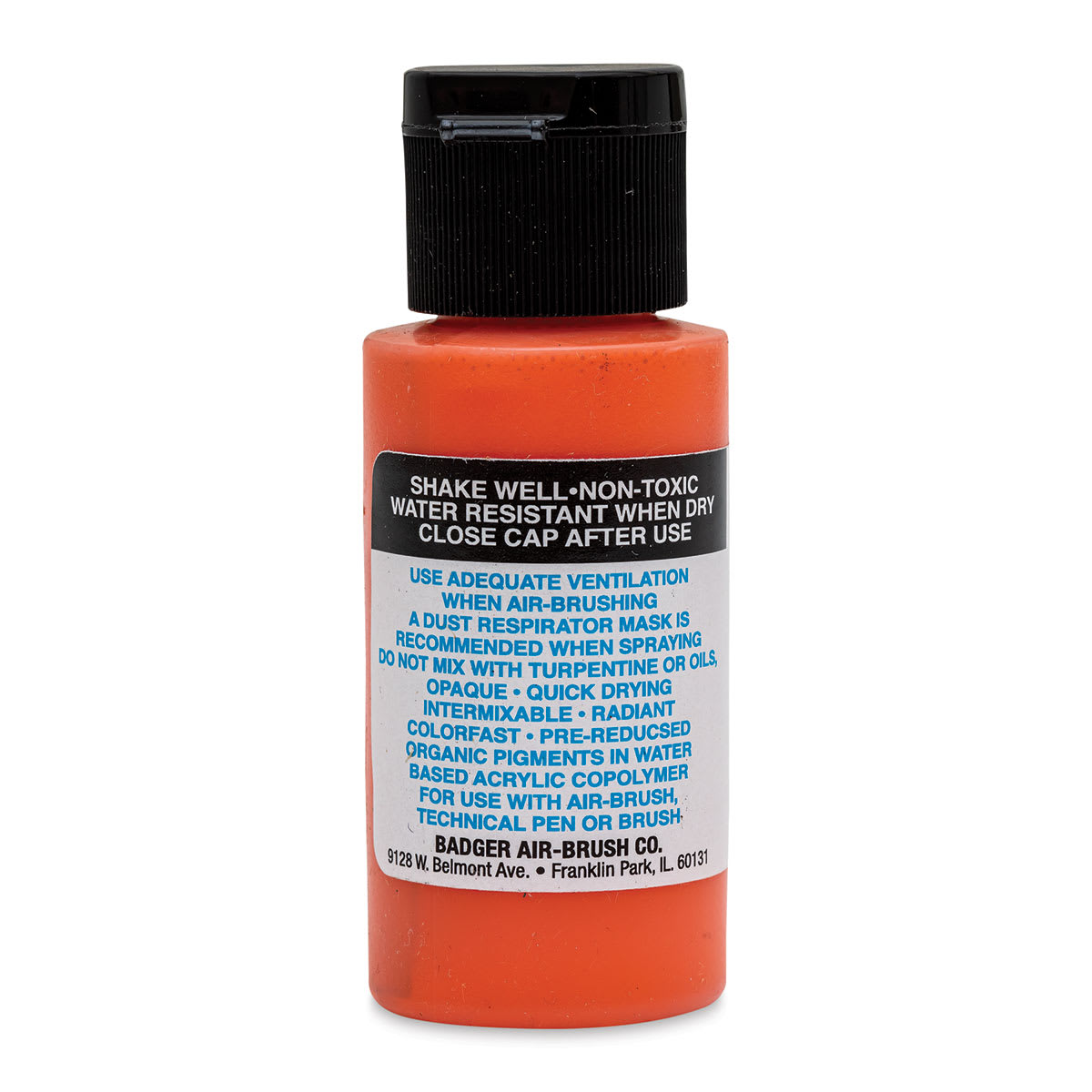 Badger Air-Opaque Airbrush Color - 1 oz, Orange - back